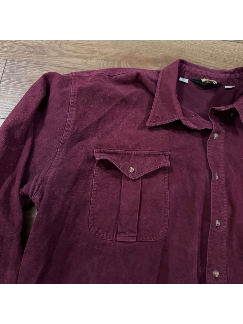 Vtg Guide Gear Heavyweight Flannel Shirt Mens 3XLT Burgundy - Picture 2 of 7